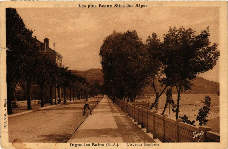 Carte postale ancienne Digne L'Avenue Gambetta