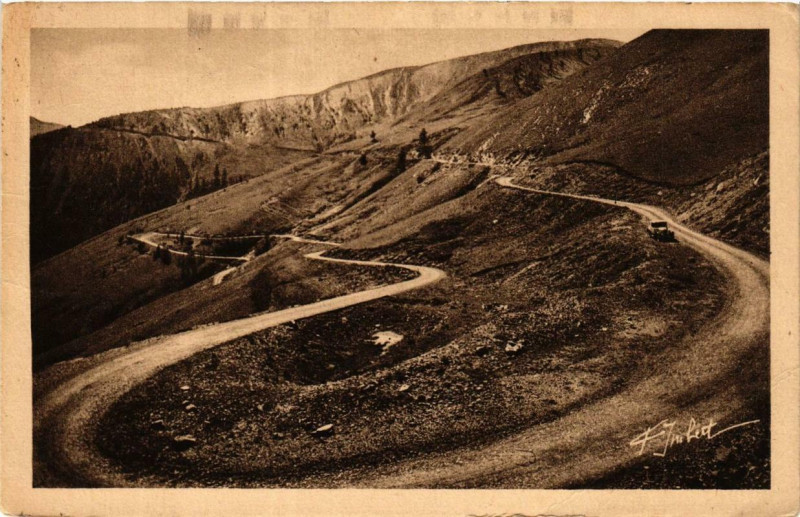 Carte postale ancienne Barcelonnette Lacets du Col d'Allos à Barcelonnette