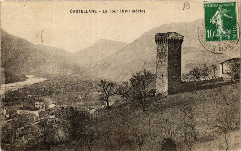 Carte postale ancienne Castellane La Tour à Castellane