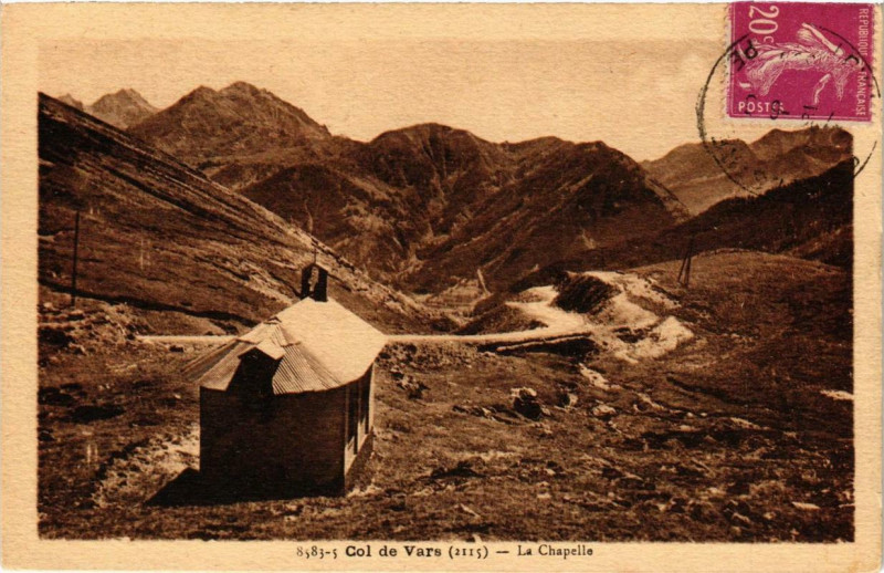 Carte postale ancienne Col de Vars — La Chapelle à Vars