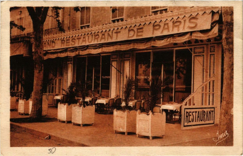 Carte postale ancienne Manosque Grand Restaurant de Paris à Manosque
