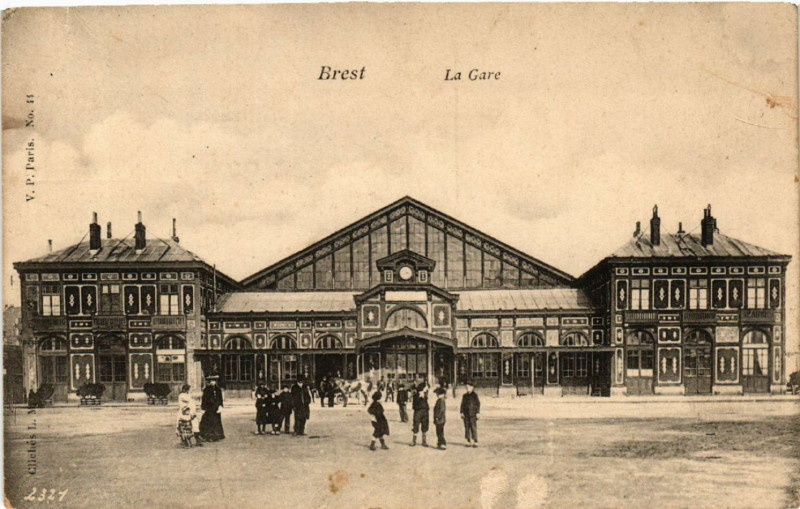Carte postale ancienne Brest - La Gare à Brest