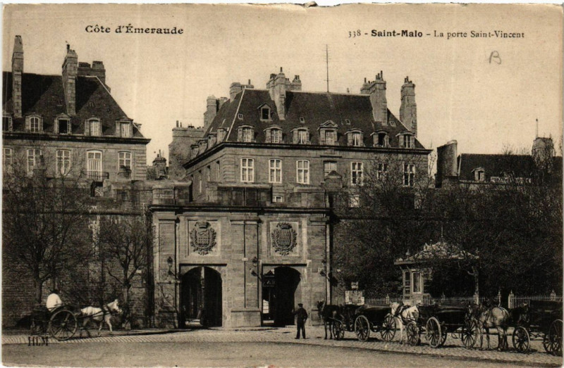 Carte postale ancienne Saint-Malo - La porte Saint-Vincent à Saint-Malo