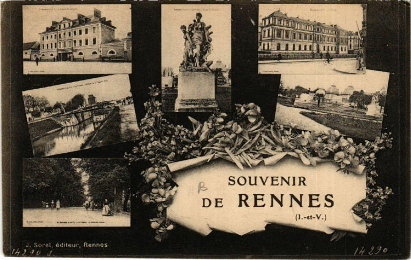 Carte postale ancienne Souvenir de Rennes à Rennes