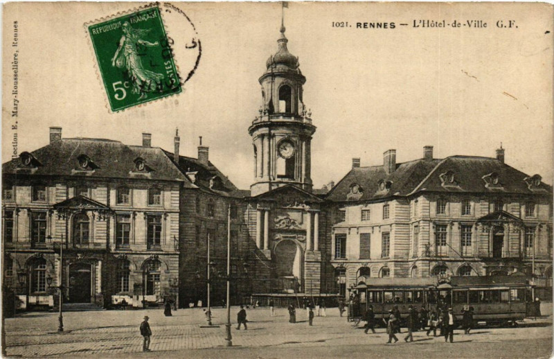 Carte postale ancienne Rennes - L'Hotel-de-Ville à Rennes