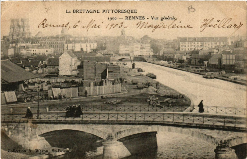 Carte postale ancienne La Bretagne Pittoresque - Rennes - Vue générale à Rennes