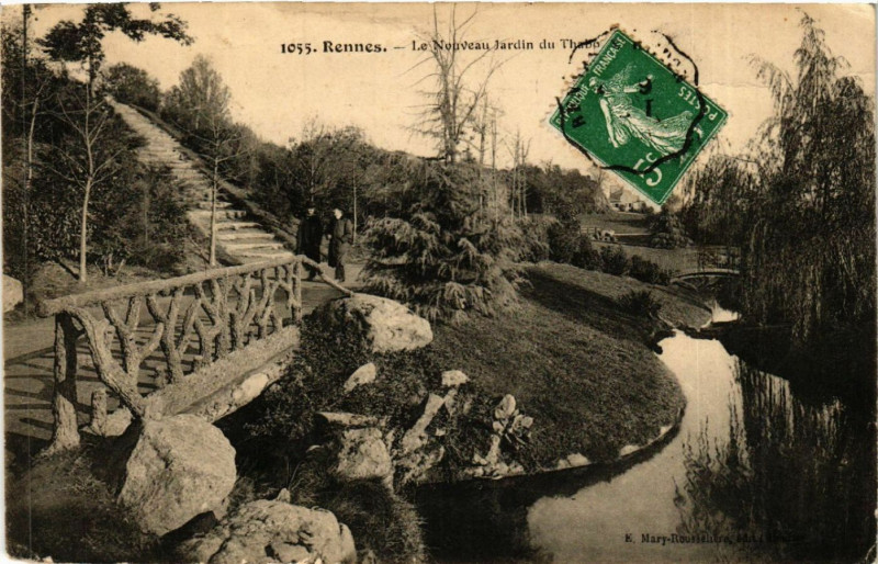 Carte postale ancienne Rennes - Le Nouveau Jardin du Thubin à Rennes