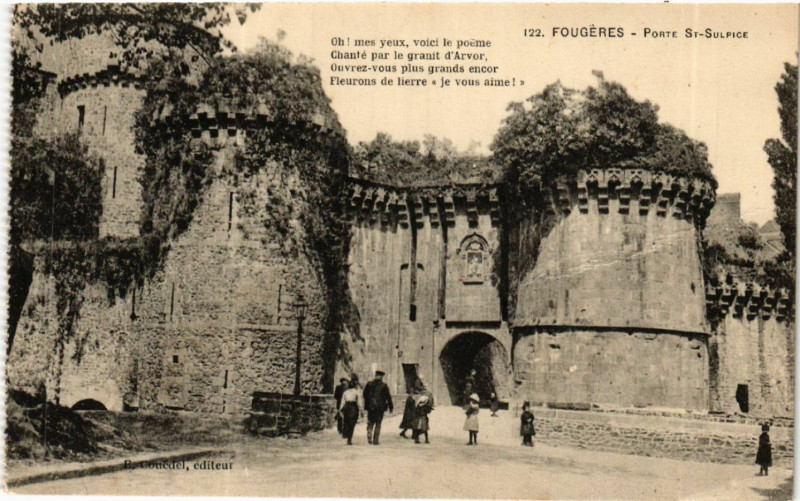 Carte postale ancienne Fougeres - Porte Saint-Sulpice à Fougères