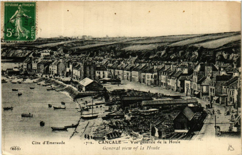 Carte postale ancienne Cancale - Vue générale de la Houte à Cancale