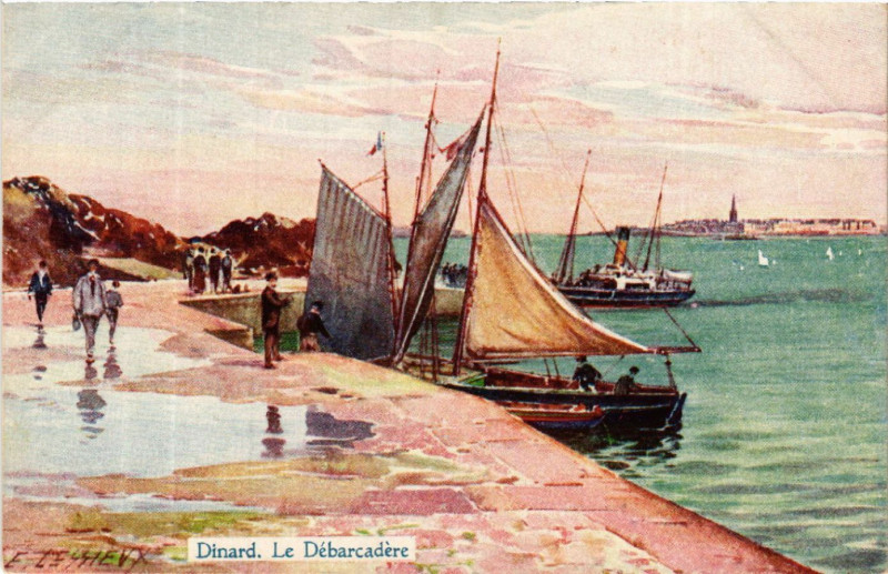 Carte postale ancienne Dinard - Le Debarcadere à Dinard