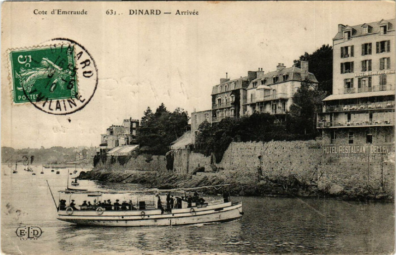 Carte postale ancienne Dinard - Arrivée à Dinard