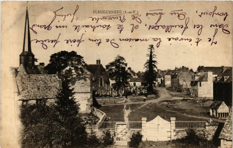 Carte postale ancienne Pleugueneuc à Pleugueneuc