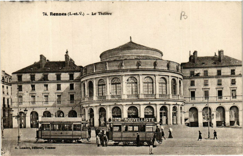Carte postale ancienne Rennes - Le Théatre à Rennes