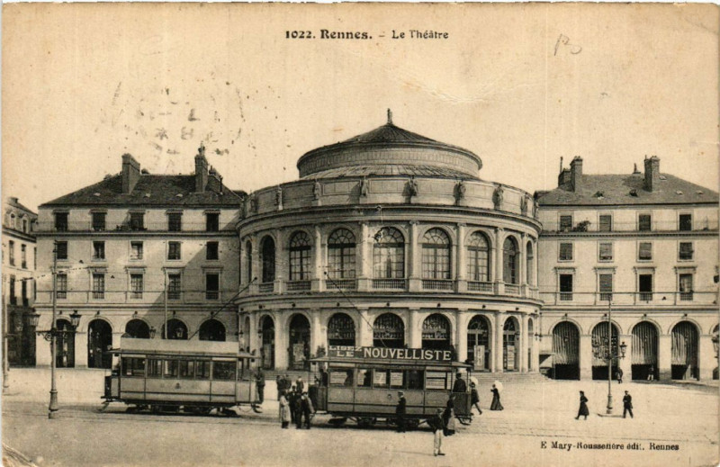 Carte postale ancienne Rennes - Le Théatre à Rennes