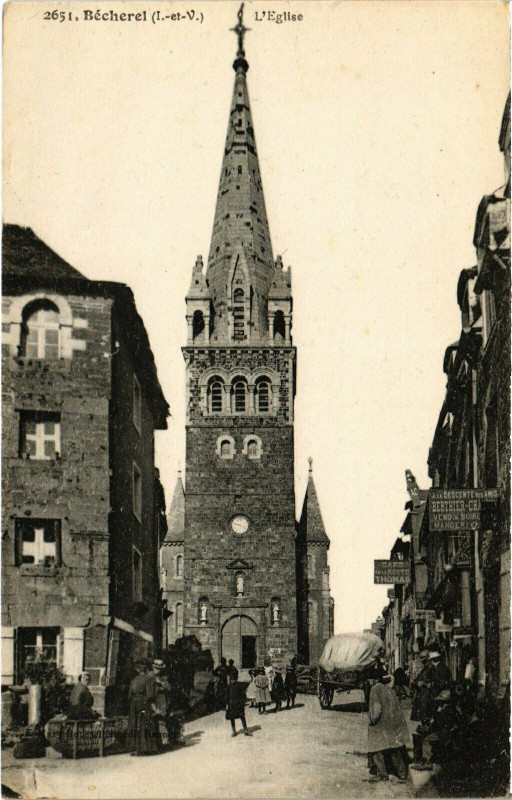 Carte postale ancienne Bécherel - L'Eglise à Bécherel