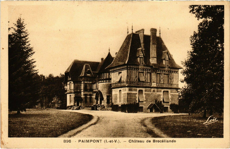 Carte postale ancienne Paimpont - Chateau de Brocéliande à Paimpont