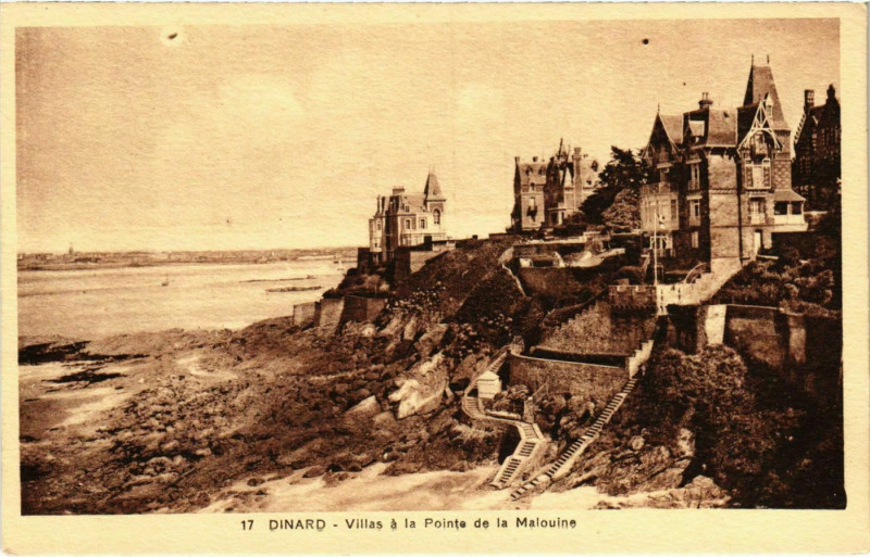 Carte postale ancienne Dinard- Villas a la Pointe de la Malouine France à Dinard
