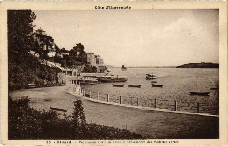 Carte postale ancienne Dinard- Promenade Clair de Lune France à Dinard