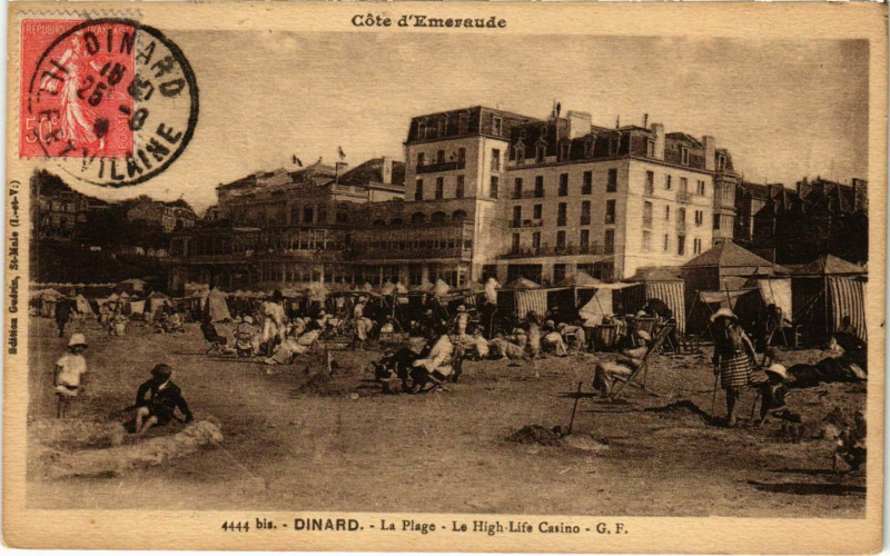 Carte postale ancienne Dinard- La Plage, Le High Life Casino France à Dinard