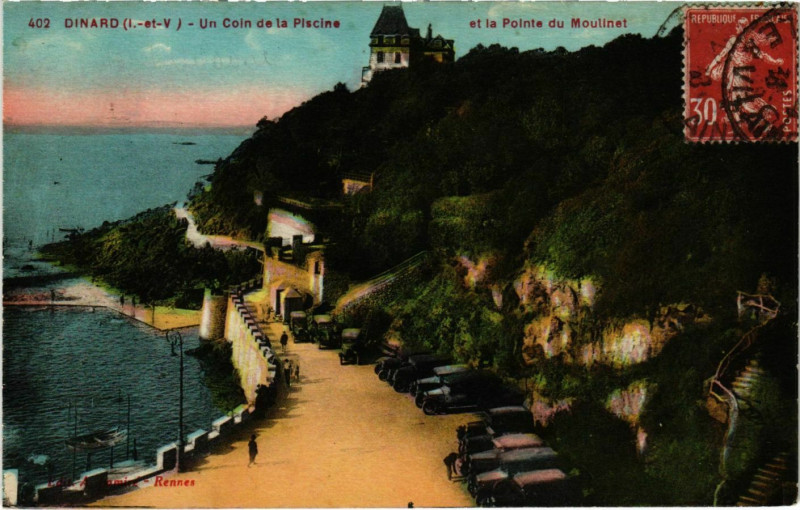 Carte postale ancienne Dinard- Un coin de la Piscine France à Dinard