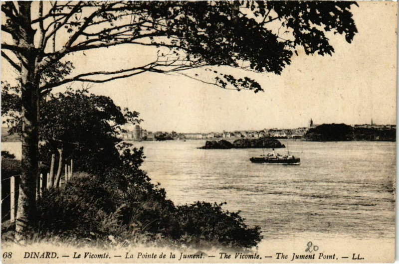 Carte postale ancienne Dinard- Le Vicomte , La Pointe de la Jument France à Dinard