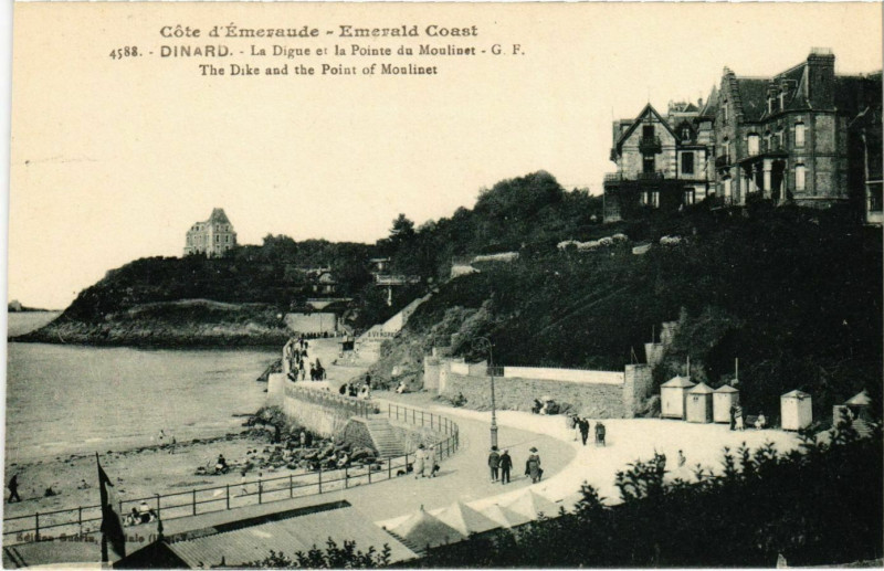 Carte postale ancienne Dinard- La Digue et la Pointe du Moulinet France à Dinard