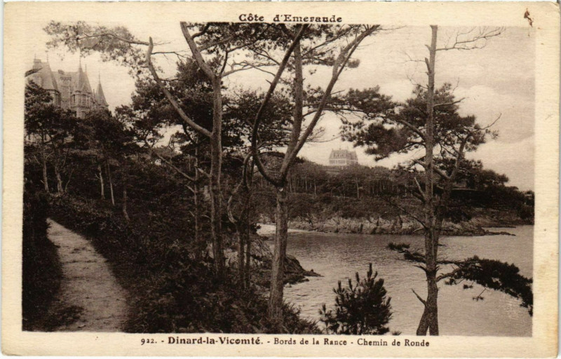 Carte postale ancienne Dinard- La Vicomte ,Bords de la Rance,Chemin de Ronde France à Dinard