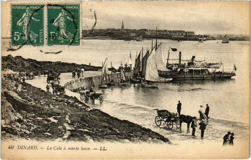 Carte postale ancienne Dinard- La Cale a maree basse France à Dinard