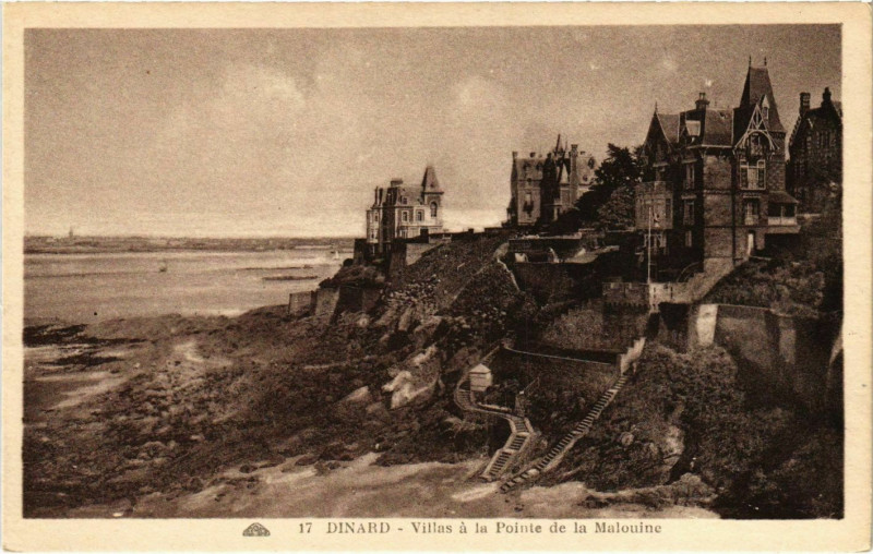 Carte postale ancienne Dinard- Villas a la Poine de la Malouine France à Dinard