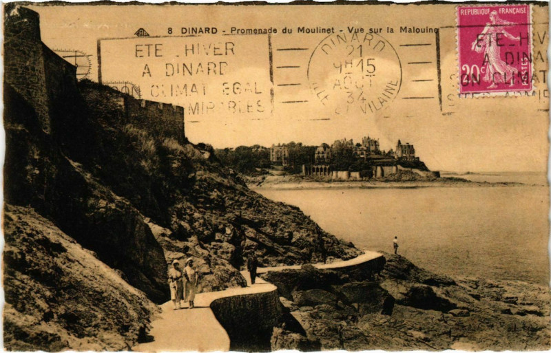 Carte postale ancienne Dinard- Promenade du Moulinet France à Dinard