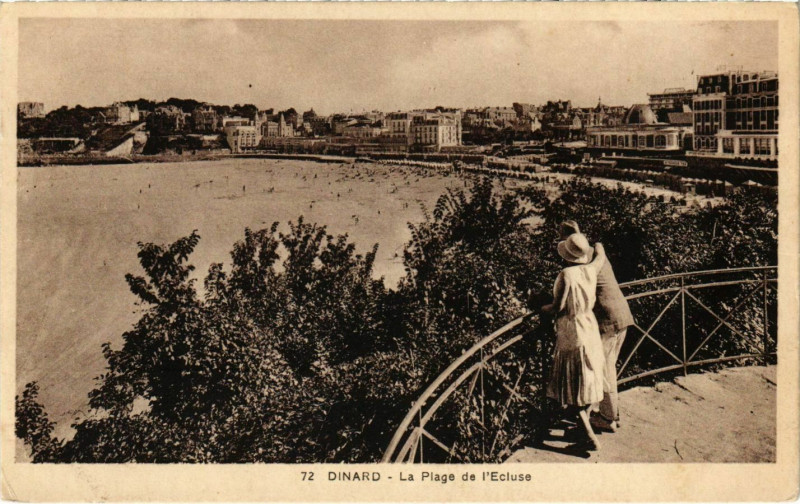 Carte postale ancienne Dinard- La Plage de l'Ecluse France à Dinard