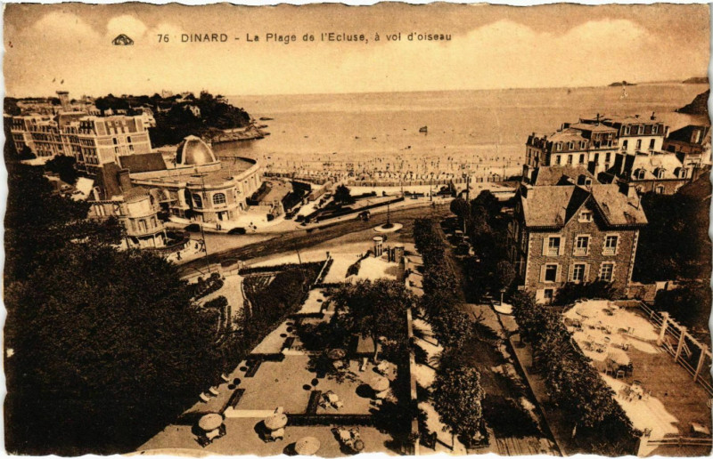 Carte postale ancienne Dinard- La Plage de l'Ecluse France à Dinard