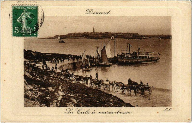 Carte postale ancienne Dinard- La Cale a maree basse France à Dinard
