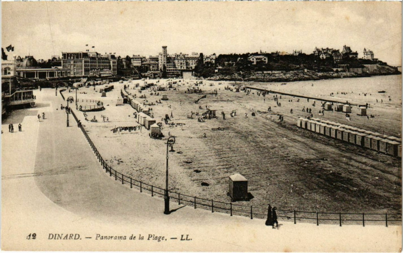 Carte postale ancienne Dinard- Panorama de la Plage France à Dinard