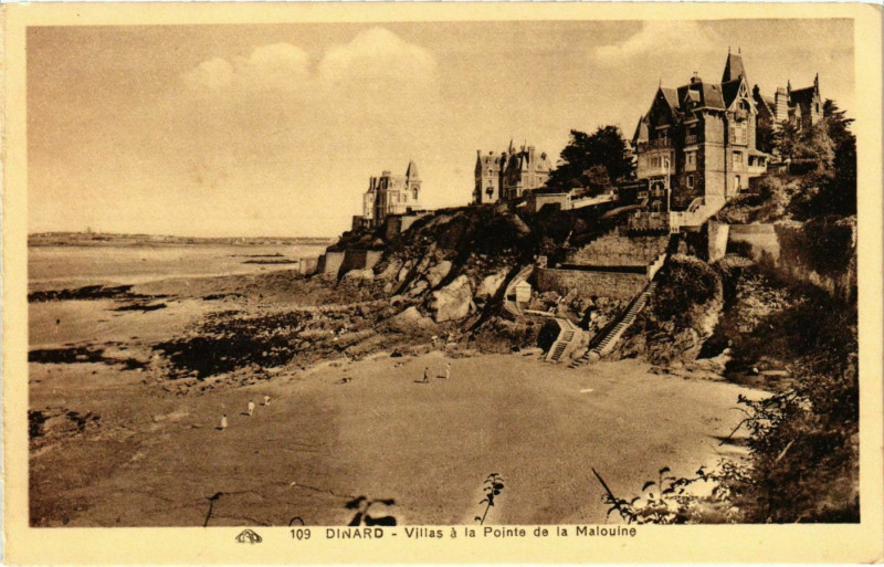 Carte postale ancienne Dinard- Villas a la Pointe de la Malouine France à Dinard