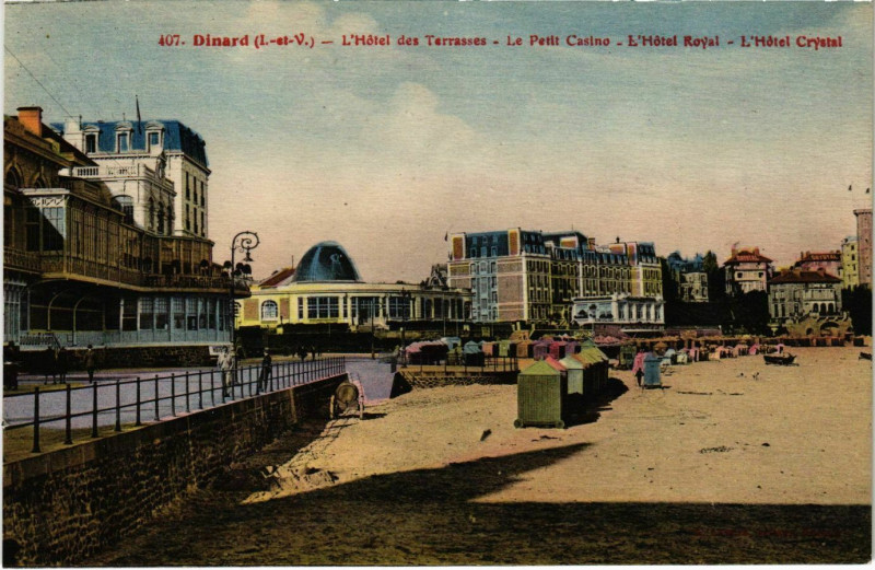 Carte postale ancienne Dinard- Hotel des Terrasses,Le Petit Casino France à Dinard