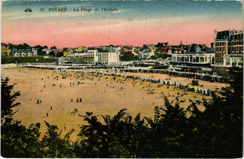 Carte postale ancienne Dinard- La Plage de l'Ecluse France à Dinard