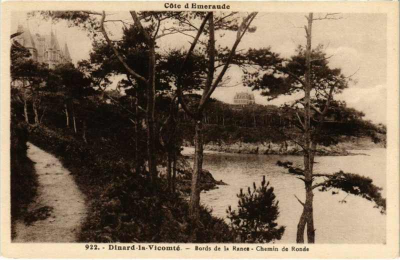 Carte postale ancienne Dinard- La Vicomte ,Bords de la Rance,Chemin de Ronde France à Dinard