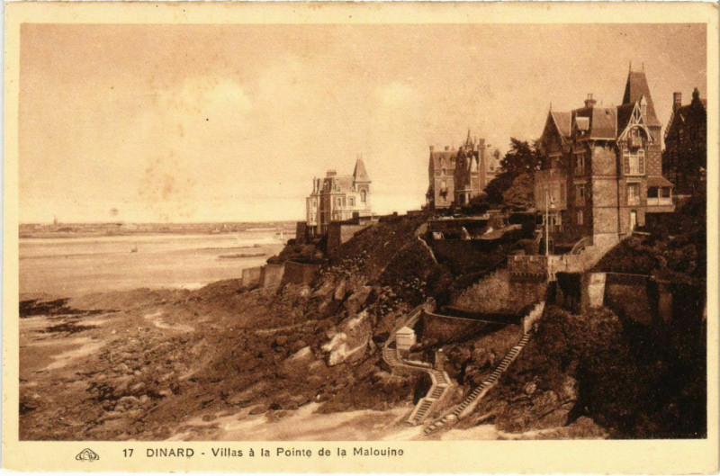 Carte postale ancienne Dinard- Villas a la Pointe de la Malouine France à Dinard