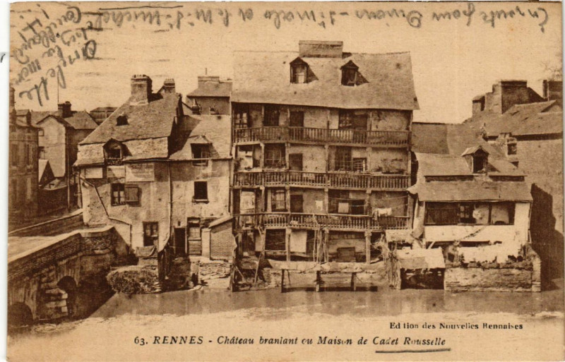 Carte postale ancienne Rennes - Cadet Rousselle à Rennes