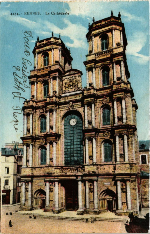 Carte postale ancienne Rennes - La Cathédrale à Rennes