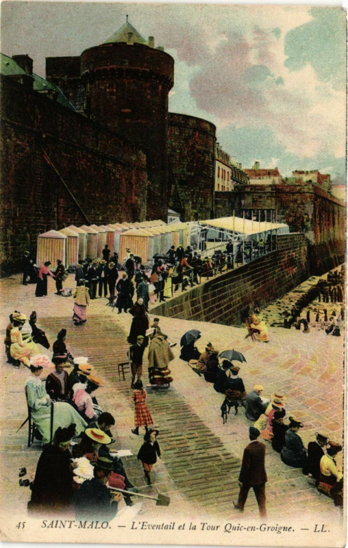 Carte postale ancienne Saint-Malo - L'Eventail et la Tour Quic-en-Groigne à Saint-Malo