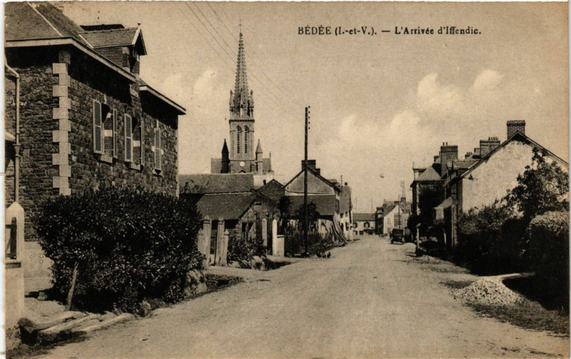 Carte postale ancienne Bédée (I.-et-V.) - L'Arrivée d'Iffendie à Bédée