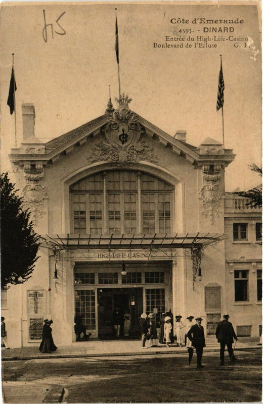 Carte postale ancienne Dinard - Entrée du High-Life-Casino - Boulevard de l'Ecluse à Dinard