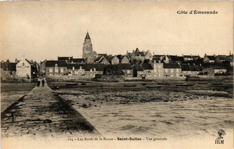 Carte postale ancienne Cote d'emeraude - Les Bords de la Rance - Saint-Suliac - Vue générale à Saint-Suliac