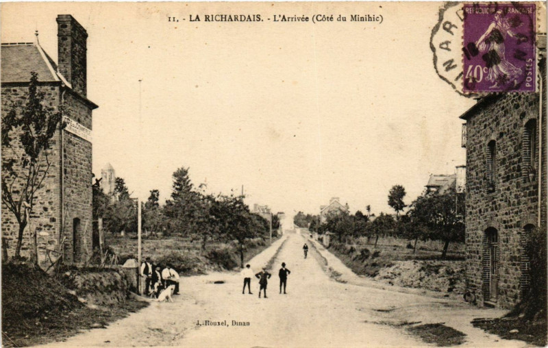 Carte postale ancienne La Richardais - L'Arrivée (Coté du Minihic) à La Richardais