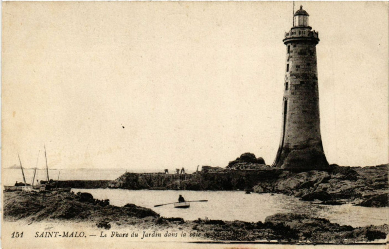 Carte postale ancienne Saint-Malo - Le Phare du Jardin dans la brise à Saint-Malo
