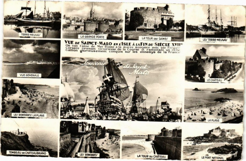 Carte postale ancienne Souvenir de Saint-Malo à Saint-Malo