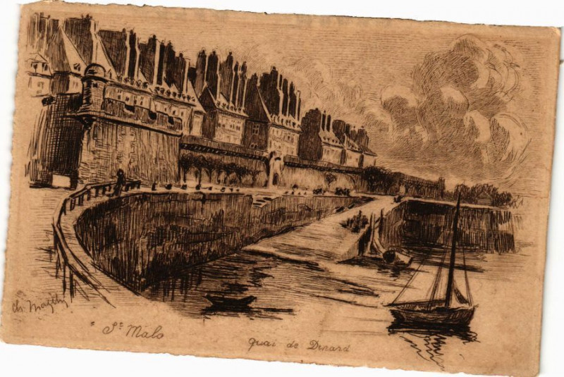 Carte postale ancienne Saint-Malo-Quai de Dinard à Dinard