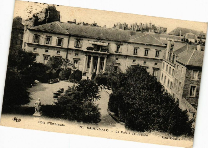 Carte postale ancienne Saint-Malo-Le Palais de Justice à Saint-Malo